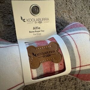 Kookaburra by Ugg Dog Bone Rope Toy Plaid NWT